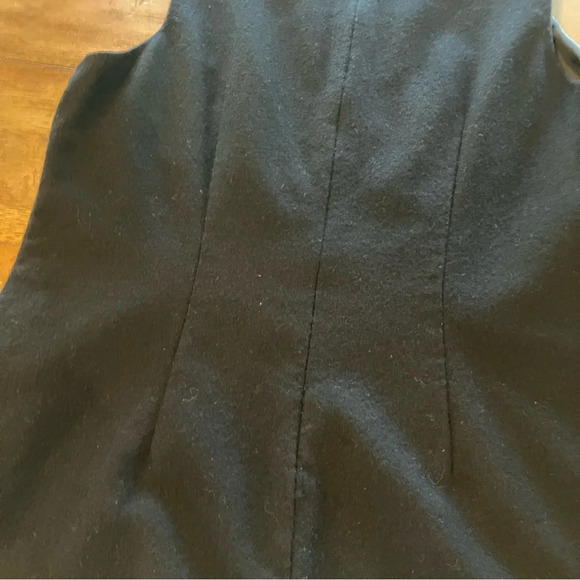 Harve Benard Embroidered Black Wool Shift Dress sz 10 Academia Preppy Vintage - Picture 11 of 13